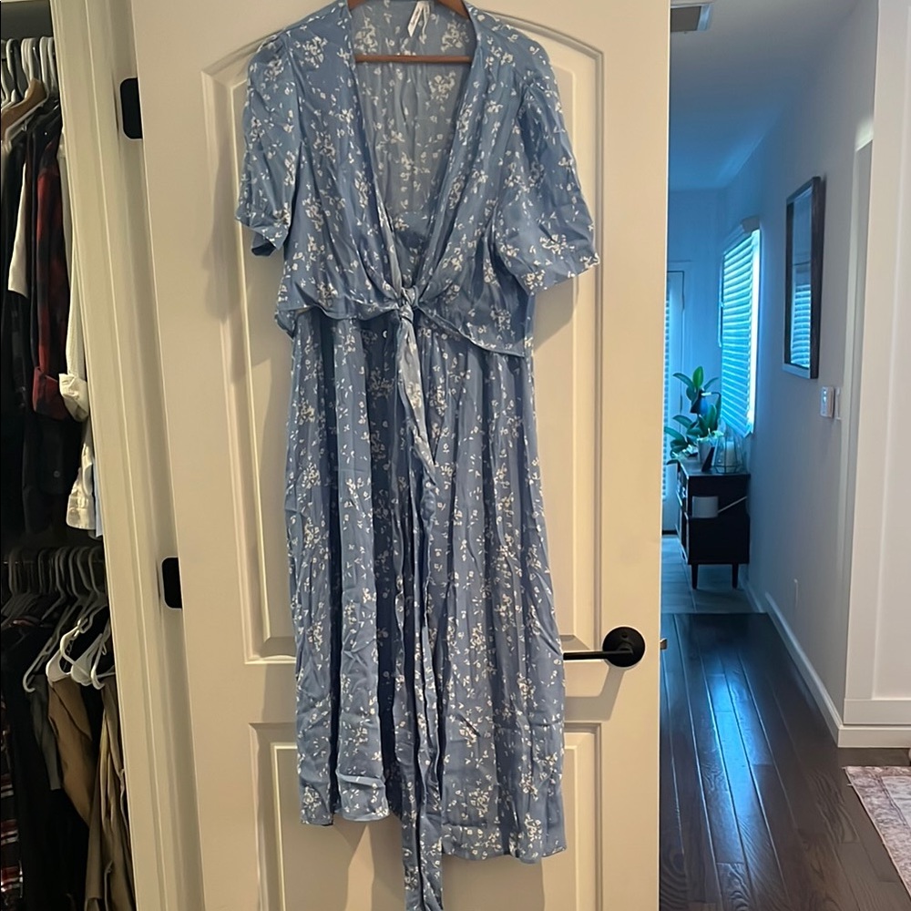 Seraphine Light Blue Floral Maxi Dress